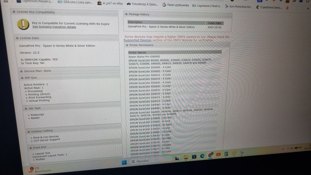 Onyx gamaprint pro epson Rip 22.5 s-series
