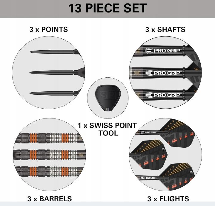 Target lotki do darta Raymond van Barneveld RVB Black 80% SP Steel