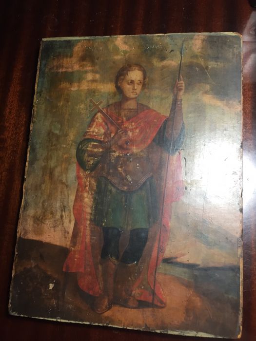 Старинная икона на дереве.