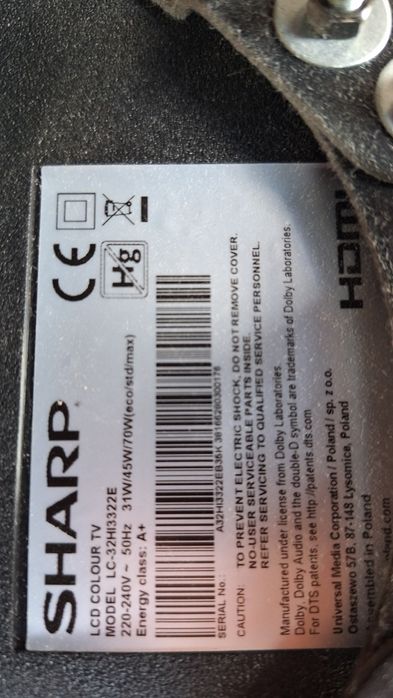 TV Sharp 32" LC-32H13322E