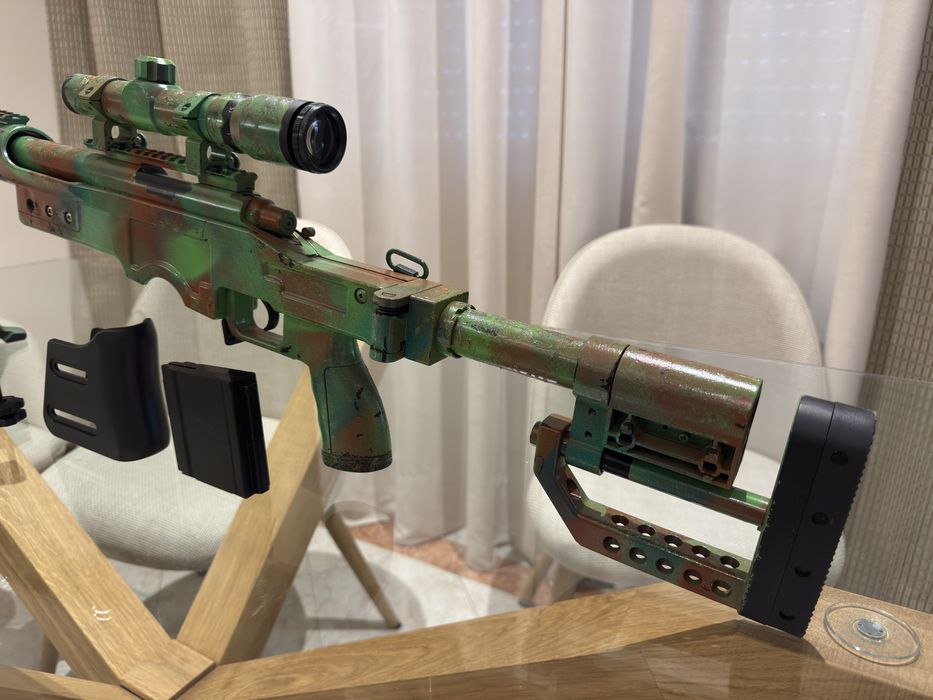 Arma Sniper Airsoft Camuflada