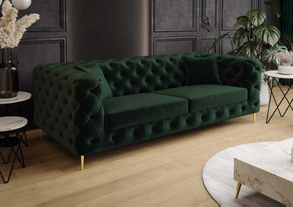 Sofa Boston Chesterfield Elegancka Pikowana Luksusowa
