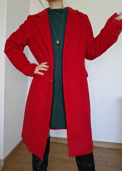 Płaszcz Monnari 40 wełna wełniany midi długi elegancki klasyczny nowy