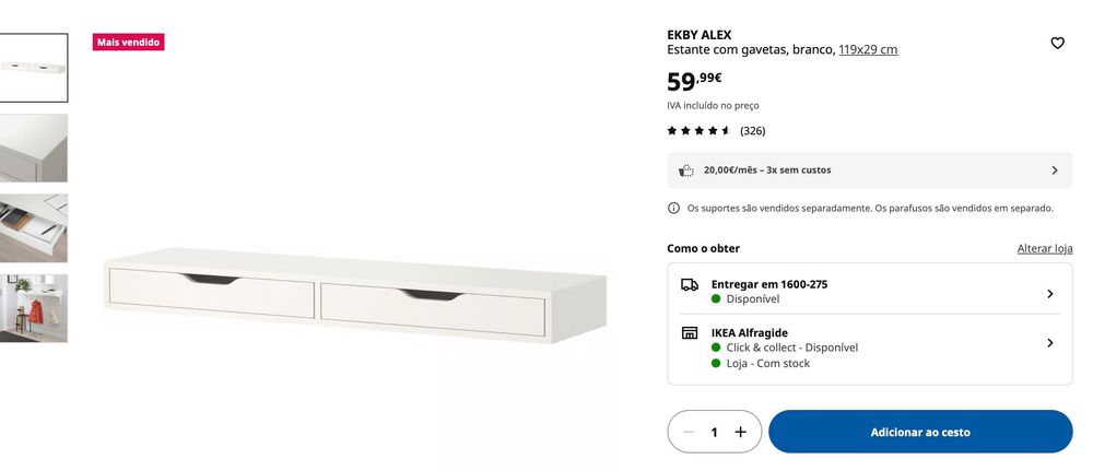 Estante com gavetas IKEA