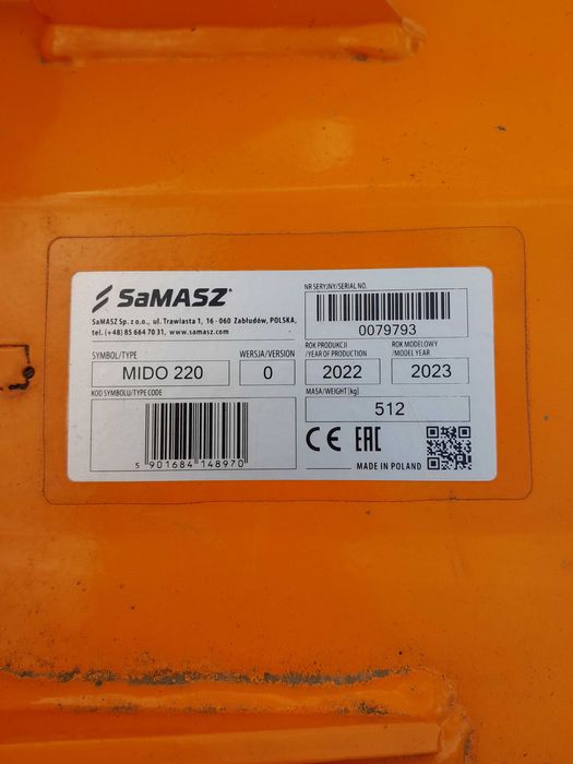 Kosiarka bijakowa mulczer Samasz MIDO 220 ( 2,2m)