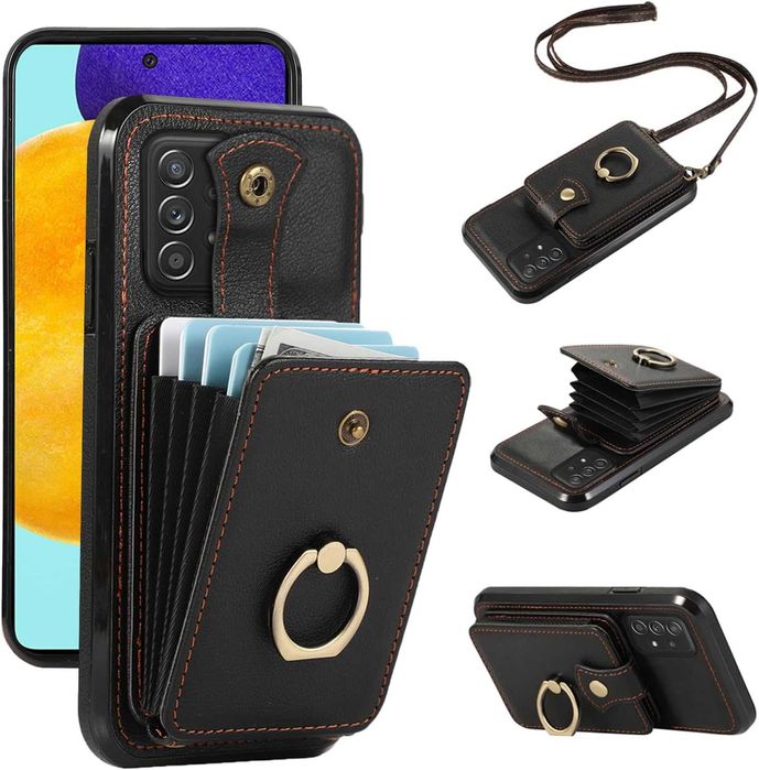 Etui plecki do Samsung Galaxy A72 5G/4G z paskiem i kieszenią na karty