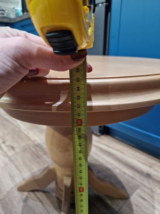 Stolik kawowy z litego drewna bukowego,, owalny, nowy