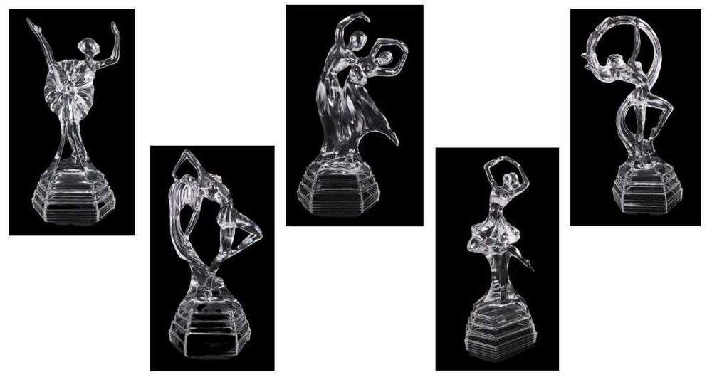 Esculturas Art Deco em cristal, CADA)