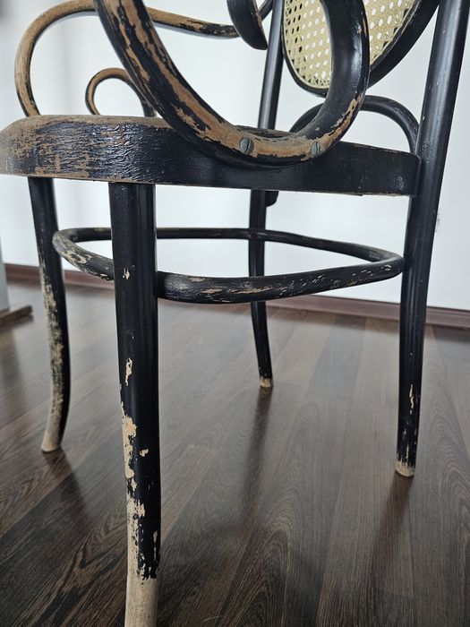 Krzesło gięte drewniane ratanowe plecionka wiedeńska