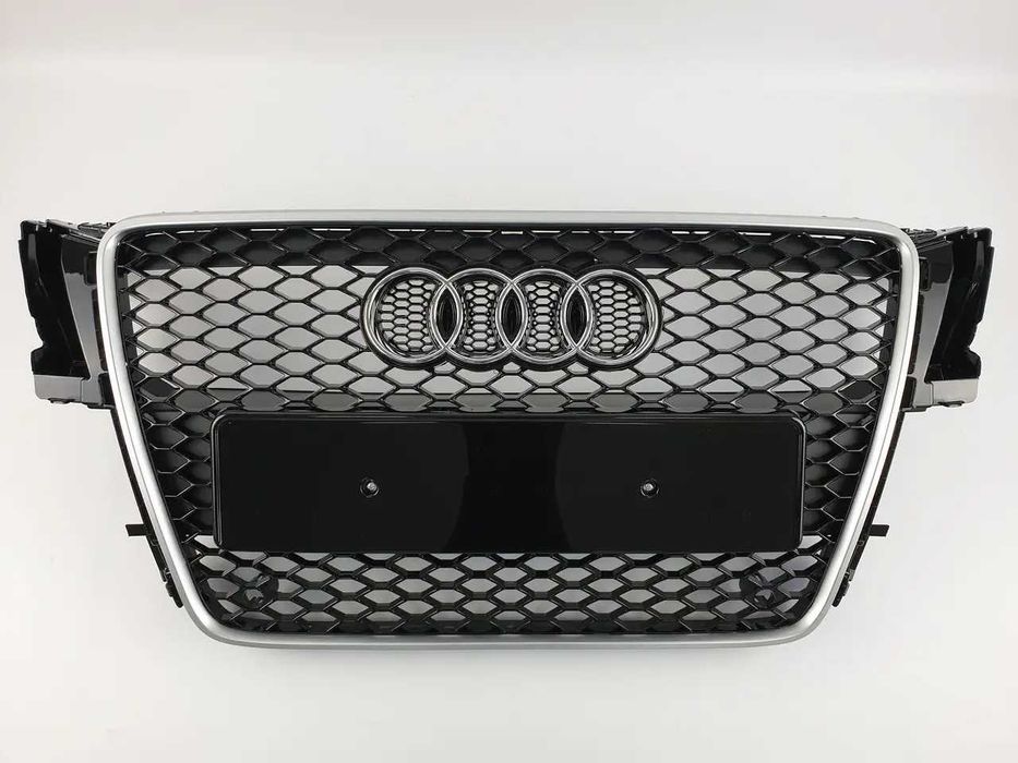 Решетка Радиатора AUDI A5 8T 2007-2011 RS Стиль Black (Рамка silver)