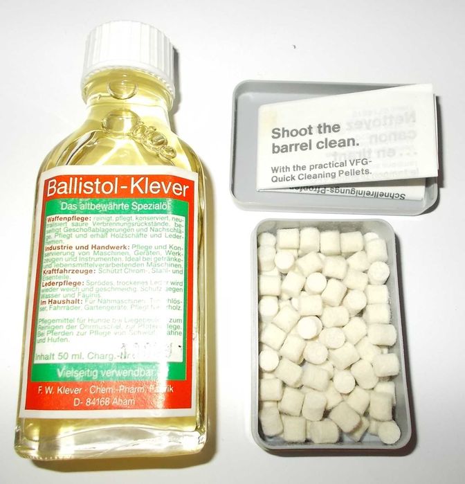 Oryginalny niemiecki płyn - Ballistol KLEVER + przecieraki filcowe VFG