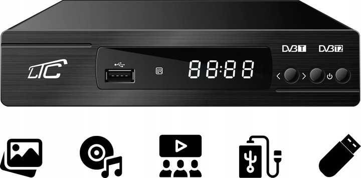 dekoder tunber TV naziemnej DVB-T2 H.265 HEVC Z USB FULL HD PILOT hdmi