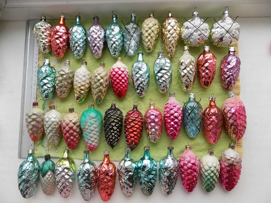 Елочные игрушки СССР Фонарики Шишки Домики Колокольчики Сосульки и др.