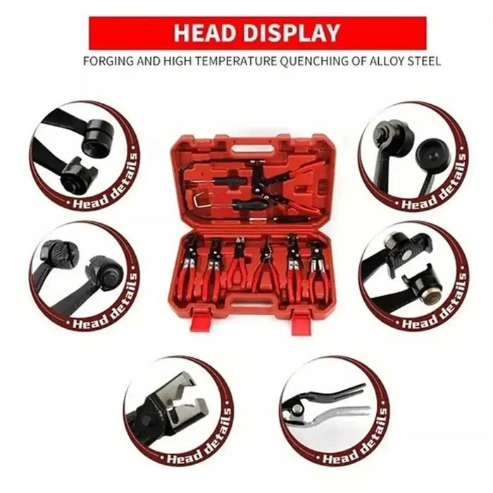 D36-KIT 7 alicates tubos combustível e água, prensa mangueiras