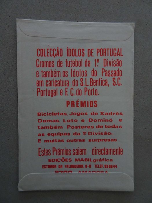 Carteira de cromos fechada Futebol Ídolos de Portugal -Académico Viseu