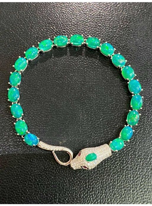 Srebrna bransoletka z naturalnymi Opalami!!!