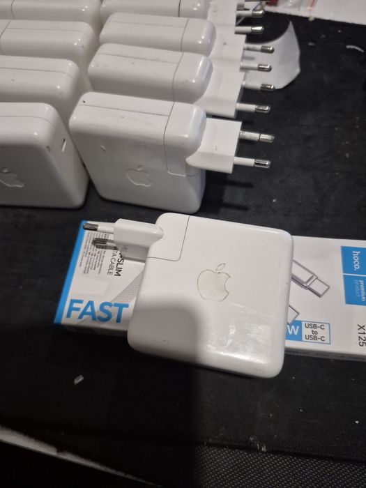 Oryginalny zasilacz Apple 61W USB-C +przewód USB-C ×USB-C