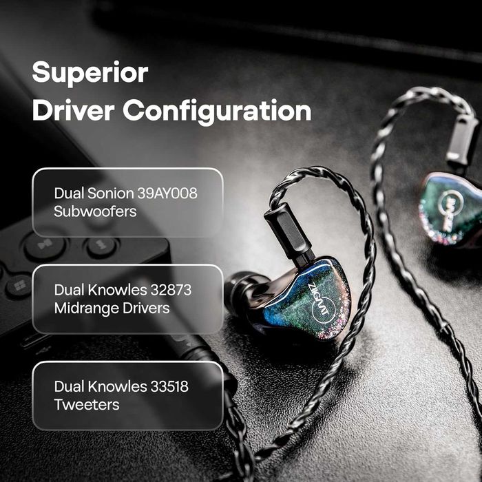 ‼️ ZiiGaat Luna - проводные арматурные IEM's наушники мониторы (6BA)