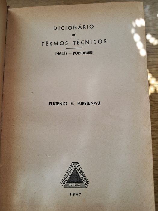 Antigo Dicionário de termos técnicos