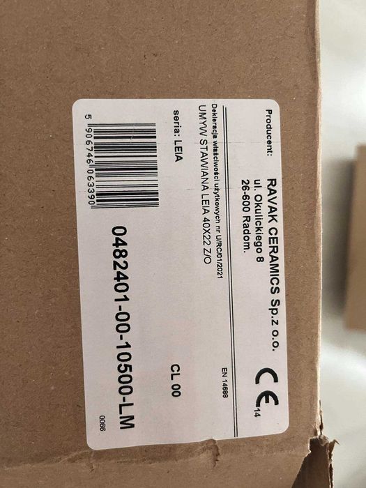 Umywalka ceramiczna nablatowa 40 x 22 Leia