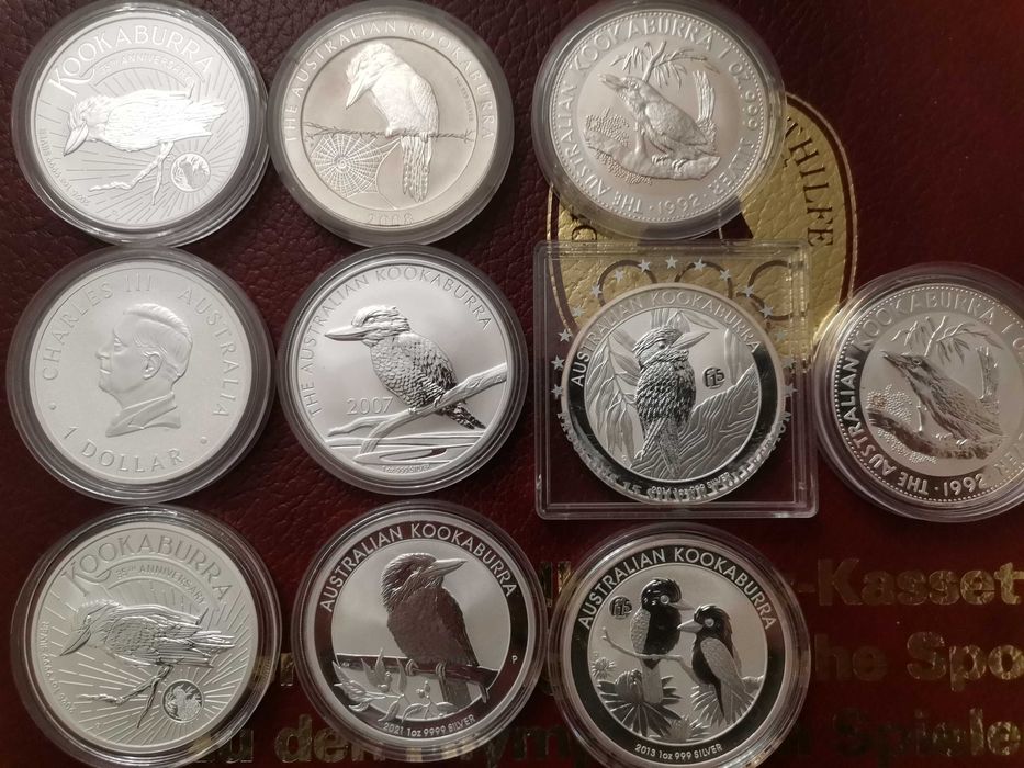 1 доллар серебро Австралия кукабурра. Kookaburra.