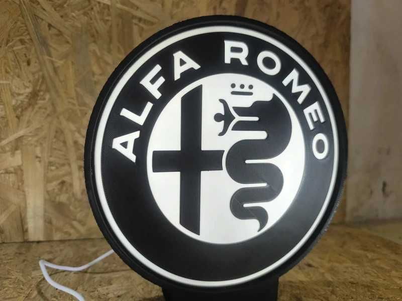 Lightbox Luminaria decorativa Alfa Romeo 2cores