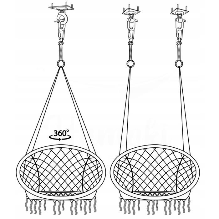 Huśtawka Bocianie Gniazdo Fotel Wiszący Ogrodowa Boho do Domu Ogrodu