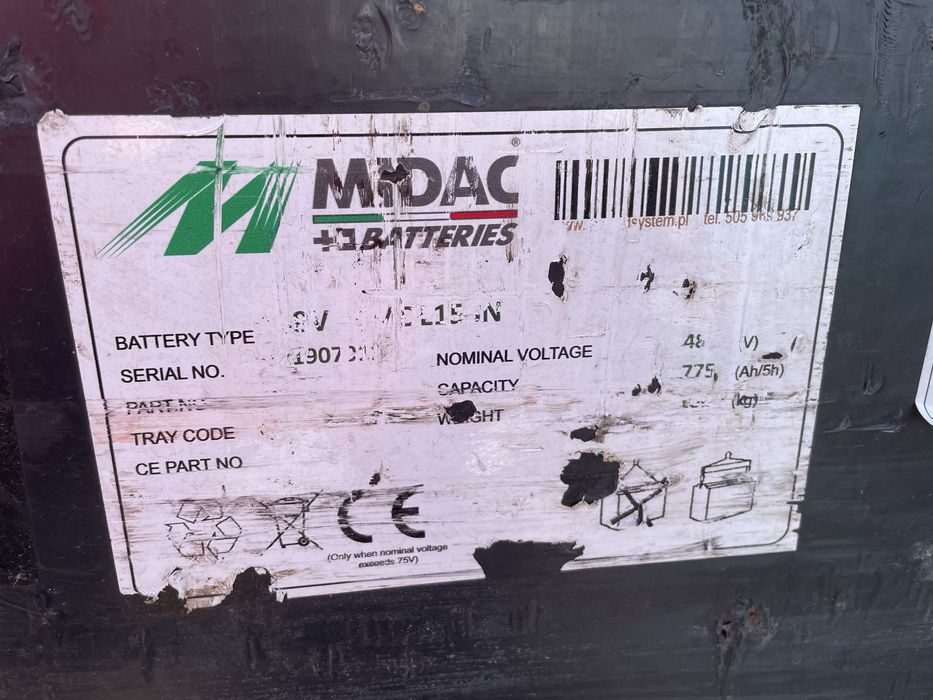 Bateria trakcyjna 48V 775AH magazyn energi wozek linde
