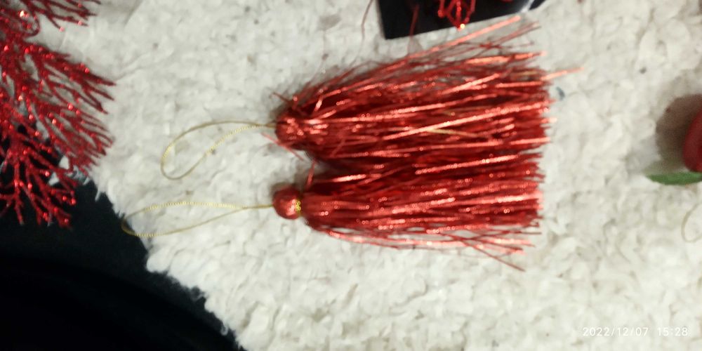 czerwone bombki zawieszki choinkowe