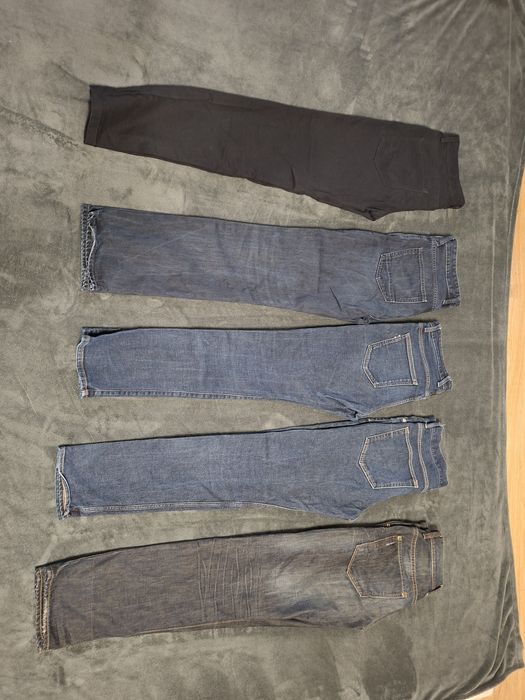 5 szt. Spodnie męskie 32/32 L/32 jeansy, czarne, C&A