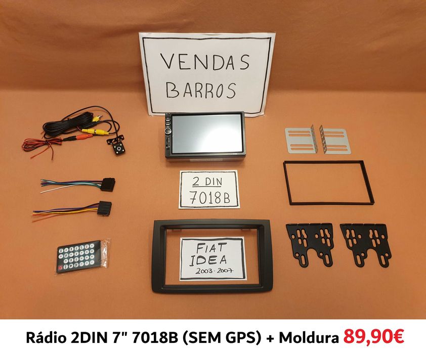 (NOVO) Rádio 2DIN • FIAT • Idea • Croma • Strada • Android GPS 4+32GB