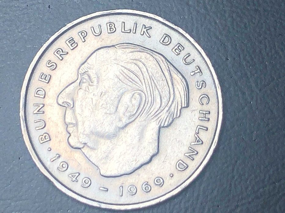 Lote 5 moedas - Alemanha Niquel 2 Mark 20º, 30º e 45º Aniversário RFA