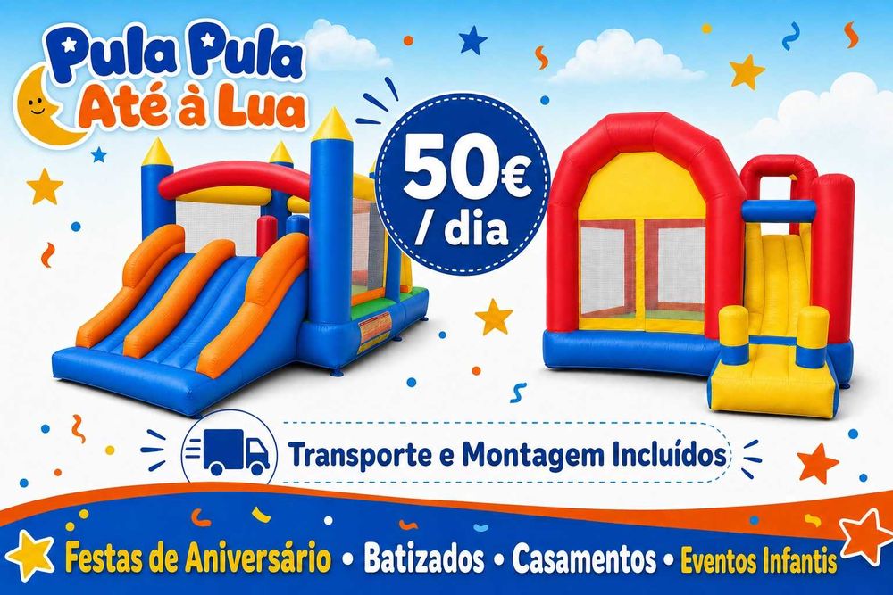 Aluguer de Insuflável | 50€/dia | Pula Pula Até à Lua