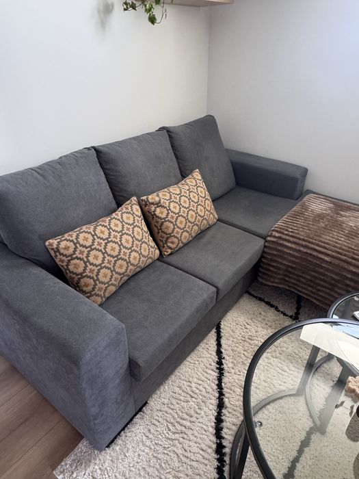 Sofá chaise longue de 3 lugares