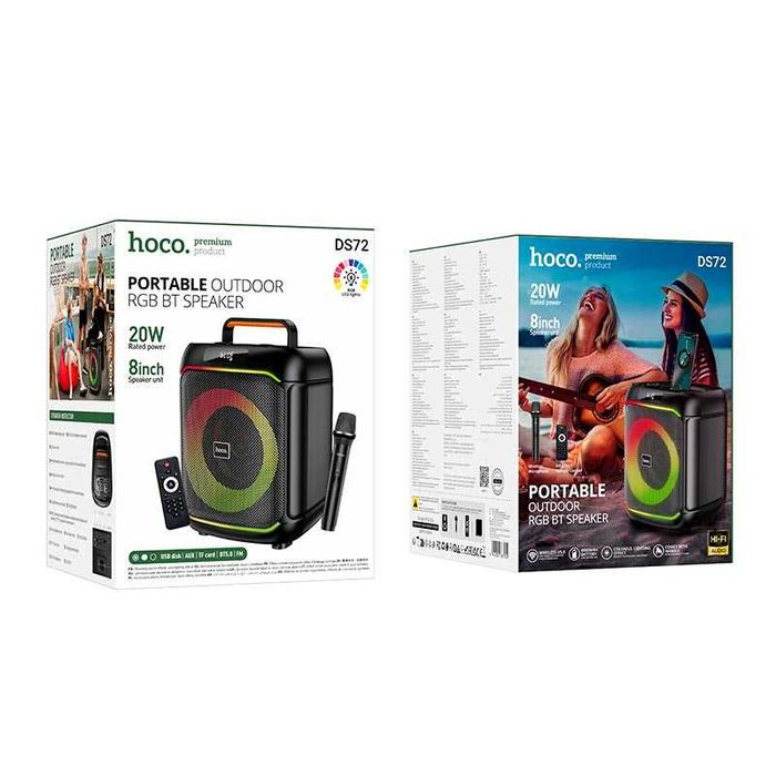 Портативная колонка караоке беспроводной микрофон 8" 20 Вт HOCO DS72