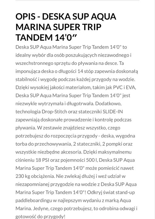 Deska sup aqua marina super trio tandem 273 cm