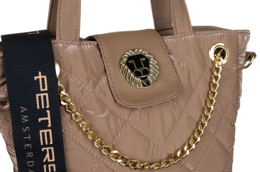 trapezowy, pikowany shopper z łańcuszkiem - peterson