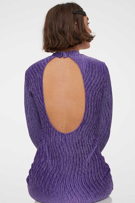 Sukienka z kreszowanego weluru H&M Rozm. M