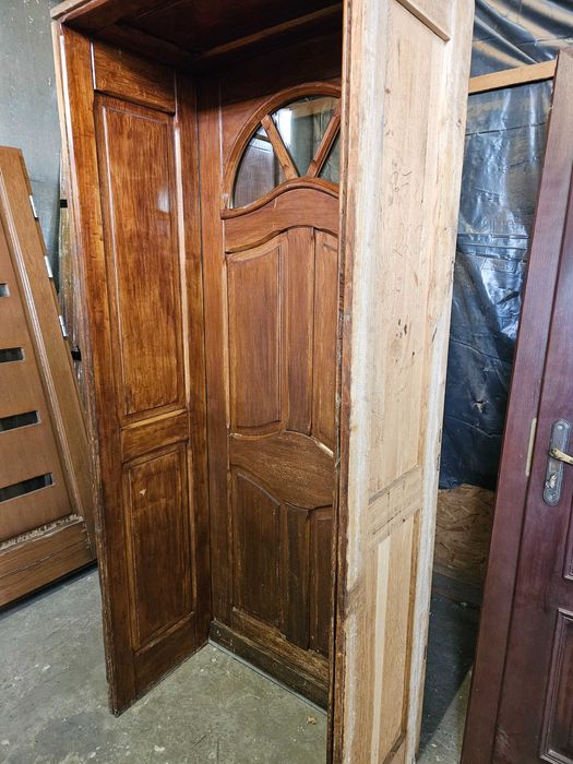 DRZWI Zewnętrzne Dębowe Drewniane Dąb Wejściowe 95x220cm