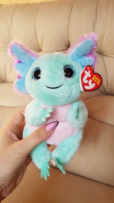 Ty beanie Ballies глазастик аксолотль мятный ALEX 22 см очень яркий