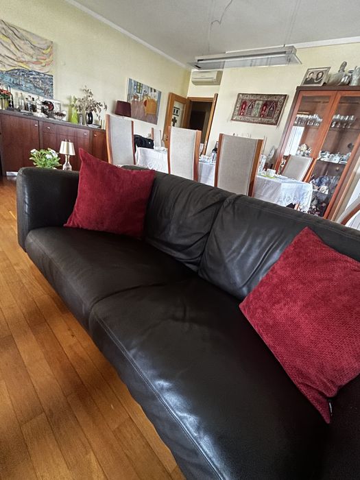 Sofas de pele conjunto
