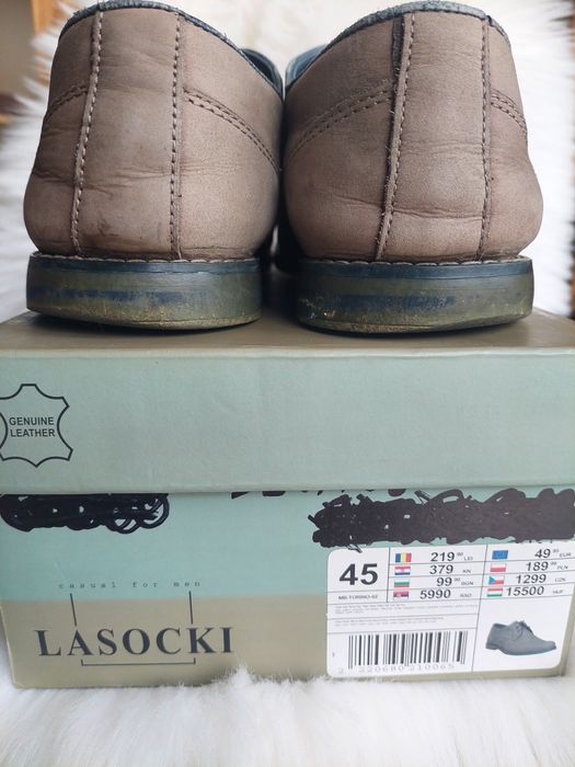 Buty półbuty męskie 45 szare Lasocki CCC skóra