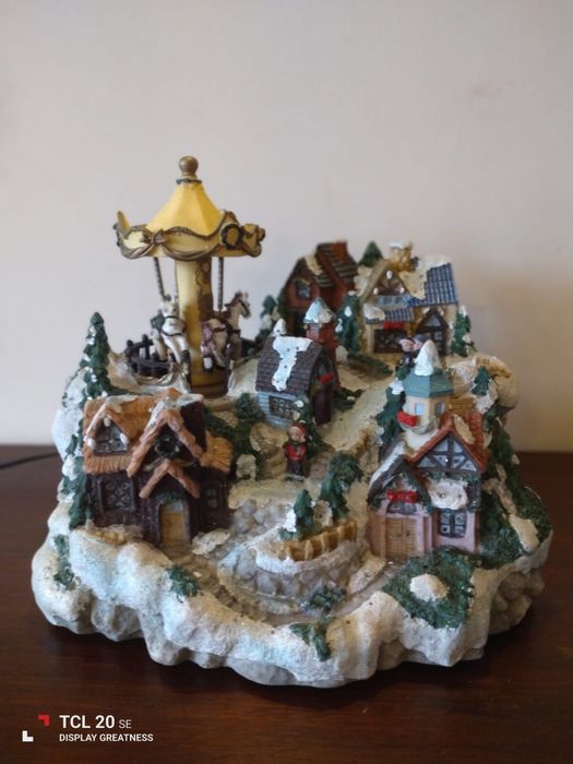 Aldeia de Natal com carrocel