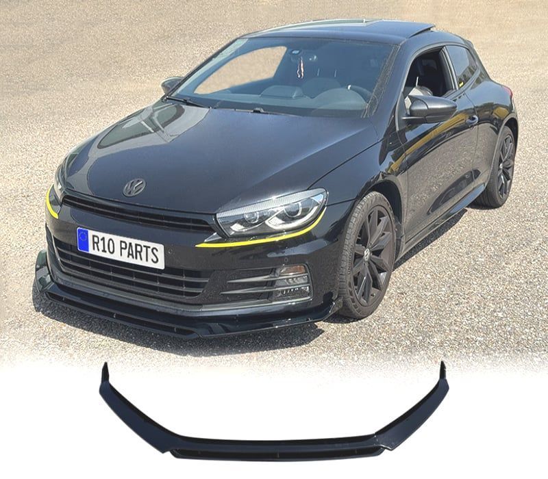 SPOILER LIP VOLKSWAGEN VW SCIROCCO 15- LOOK R PRETO BRILHANTE