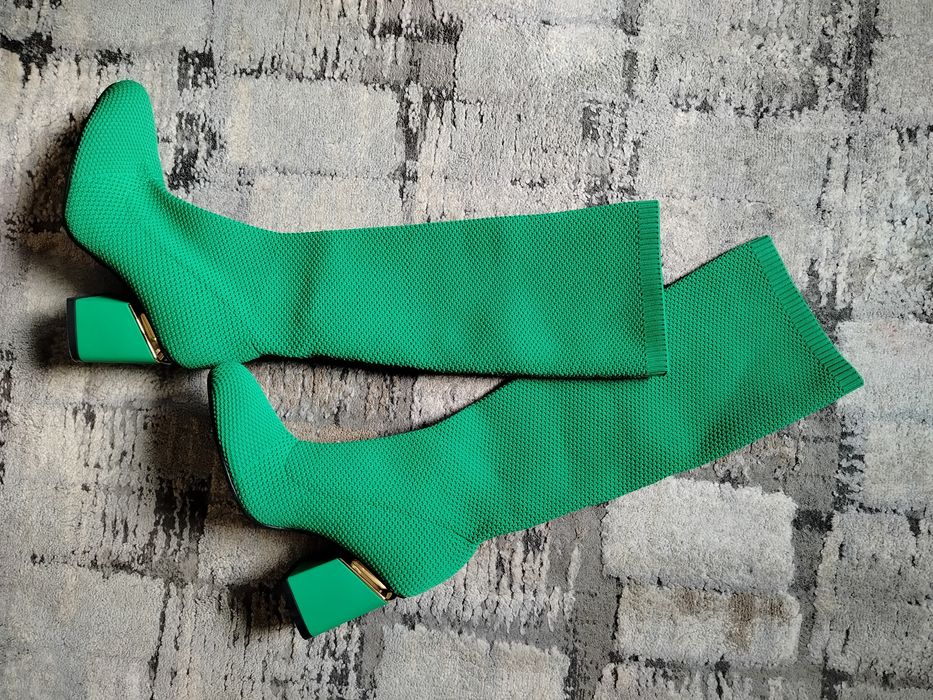 Kozaki skarpetkowe zielone