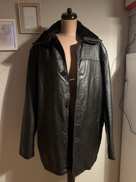 Skorzana kurtka meska L XL czarna prawdziwa skora naturalna