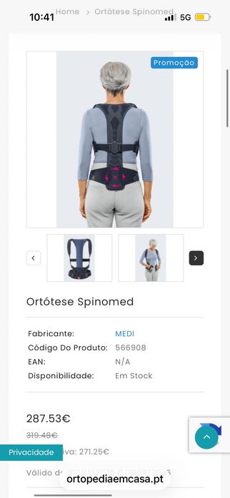 Spinomed medi – Cinta/Orótese de suporte para a coluna