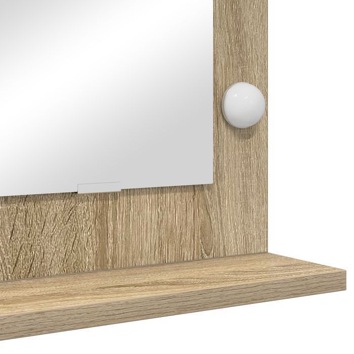 Vidaxl Lustro Toaletowe Sonoma Oak Mdf, Szkło 100 X 55 X 18 Cm
