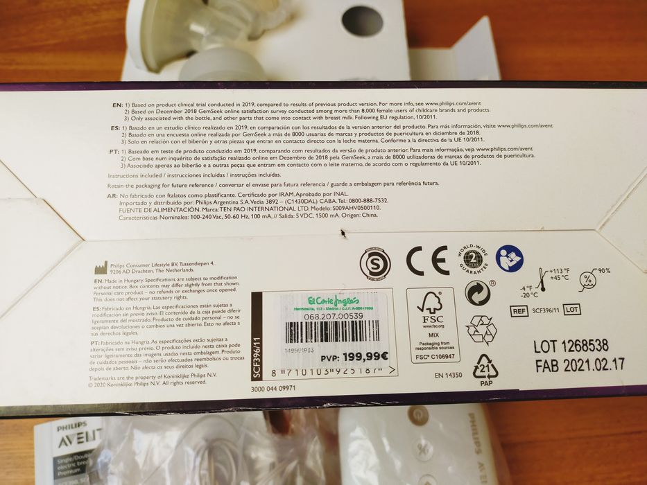 Bomba tirar leite sem fios • Philips Avent Premium