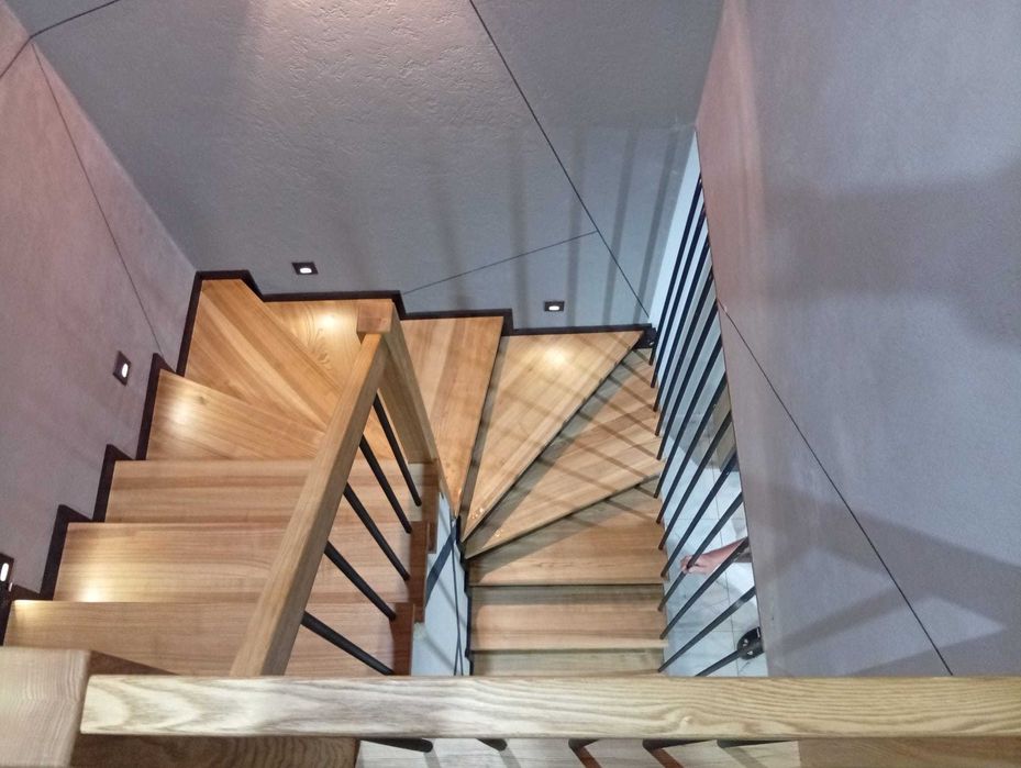 schody drewniane, dąb jesion